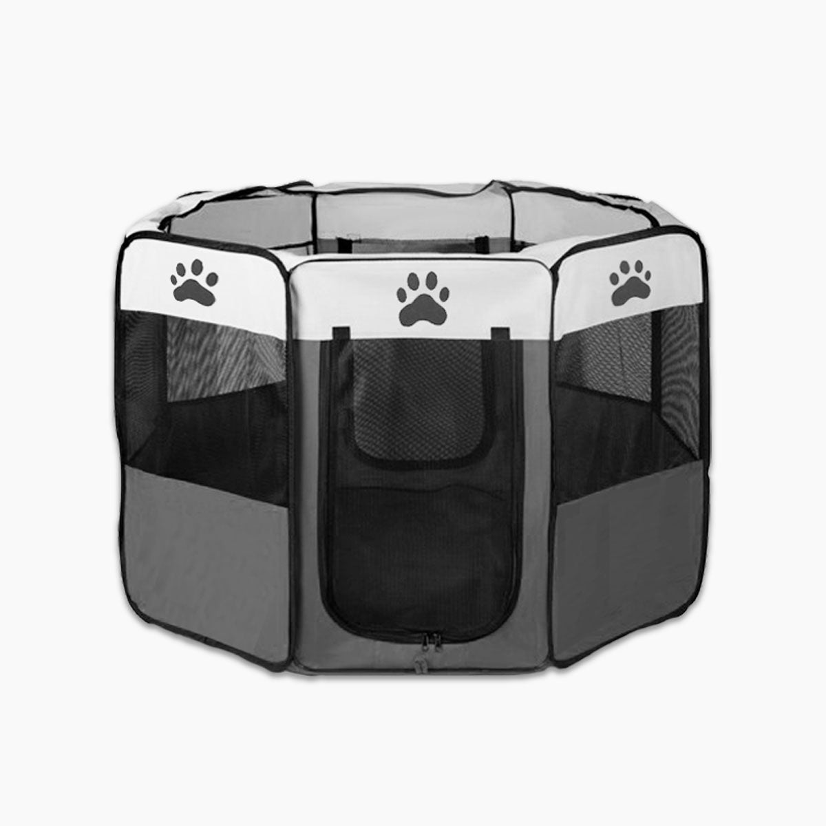 8 Panel Pet Dog Cat Crate Play Pen Bags Kennel Portable Tent Playpen Puppy Cage Medium Grey Pet Care > Dog Supplies > Dog Playpens & Gates Woofy and Whiskers