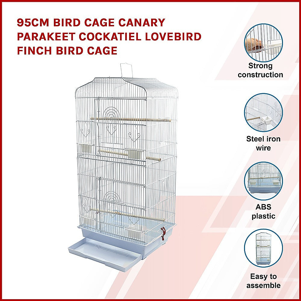 95cm Bird Cage Canary Parakeet Cockatiel LoveBird Finch Bird Cage Pet Care > Cleaning & Maintenance > Pet Grooming Supplies ipet