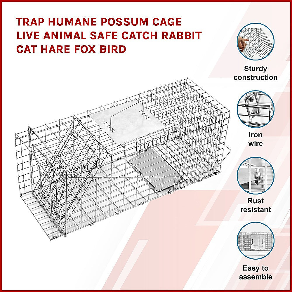Trap Humane Possum Cage Live Animal Safe Catch Rabbit Cat Hare Fox Bird Pet Care > Cleaning & Maintenance > Pet Grooming Supplies YES4PETS