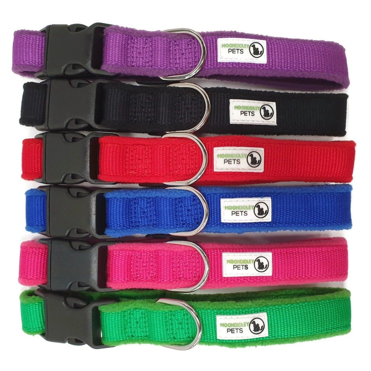 100% Pure Bamboo Fibre w/Fleece Lining Dog Collar Plastic Buckle - Moondidley Pets Medium Black Home & Garden > Bedding > Blankets & Throws Woofy and Whiskers