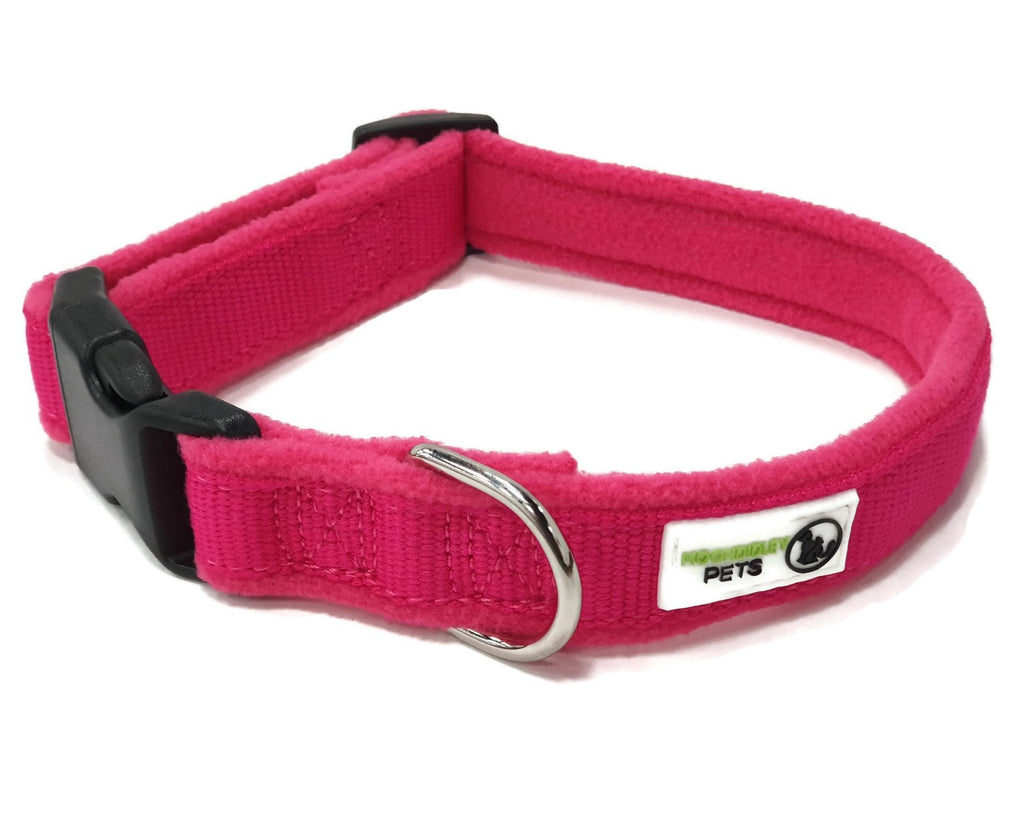 100% Pure Bamboo Fibre w/Fleece Lining Dog Collar Plastic Buckle - Moondidley Pets Medium Pink Pet Care > Cleaning & Maintenance > Pet Grooming Supplies Woofy and Whiskers
