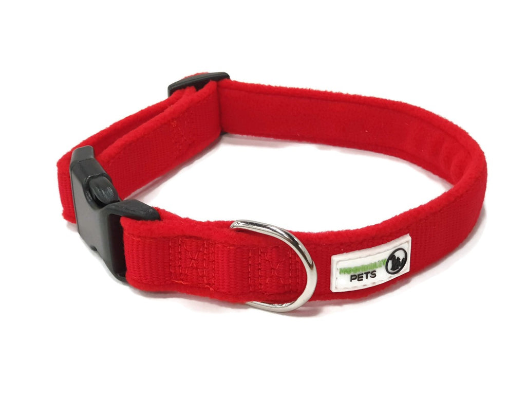 100% Pure Bamboo Fibre w/Fleece Lining Dog Collar Plastic Buckle - Moondidley Pets Medium Red Home & Garden > Bedding > Blankets & Throws Woofy and Whiskers