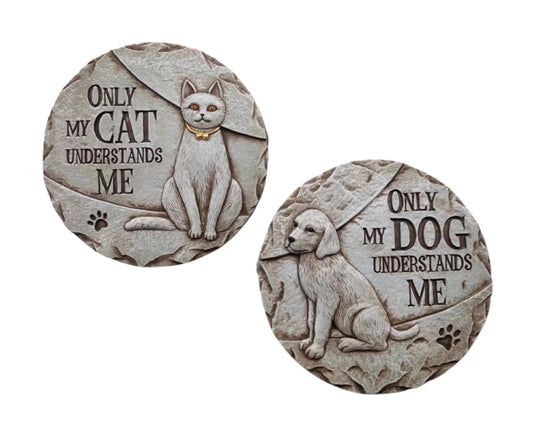 Set 2 Concrete Cat & Dog Wall Plaque 25cm Pet Care > Toys > Cat Toys Woofy and Whiskers