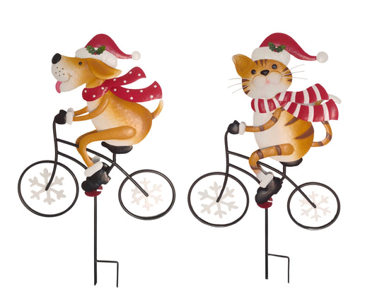 bulk 4 Xmas Metal Dog on Bike w Stake 90cm Pet Care > Dog Supplies > Dog Apparel Woofy and Whiskers