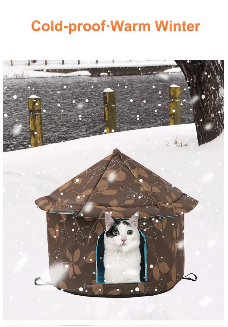 Outdoor Waterproof Cat House - Insulated, Weatherproof, Warm Shelter for Cats, Ideal for Winter Protection, Size: M 40*41cm Pet Care > Cat Supplies > Cat Furniture Woofy and Whiskers