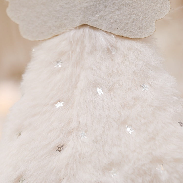 Fluffy Angel Hanging Ornament with Heart and Glitter Wings - Christmas Tree Decoration 16*10 cm White (6 pieces) Occasions > Christmas > Christmas Decorations Woofy and Whiskers