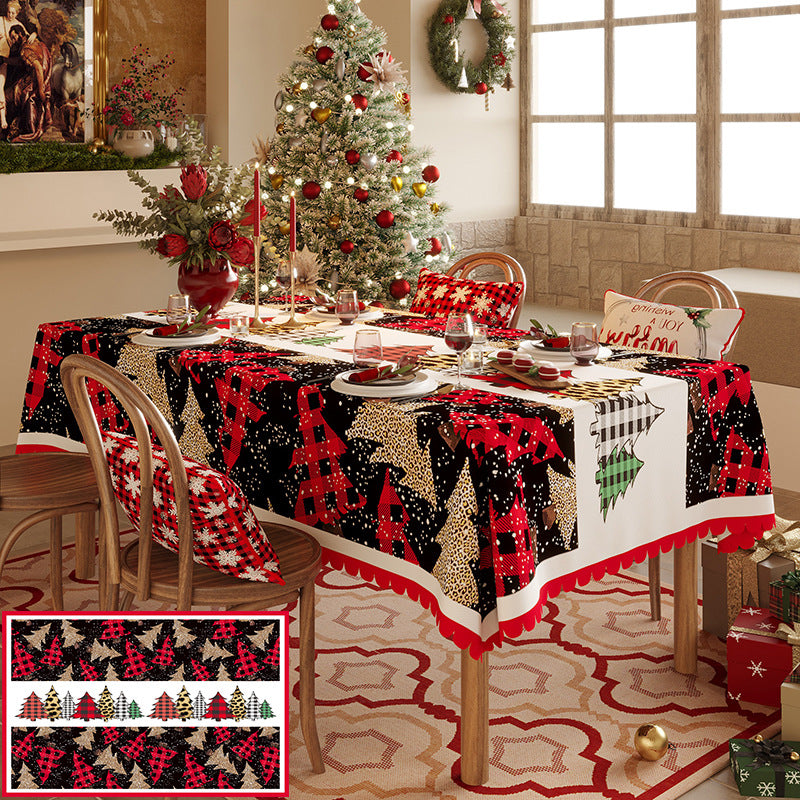 Christmas Tree Pattern Tablecloth - Festive Holiday Dining Table Cover 140*180cm Occasions > Christmas > Christmas Decorations Woofy and Whiskers