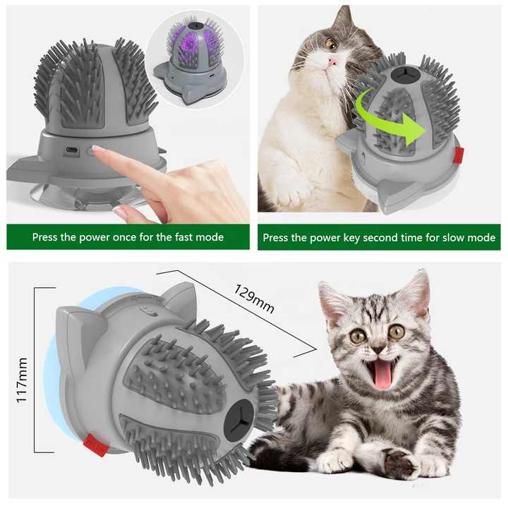 Electric Cat Massager Brush – Catnip & LED Interactive Grooming Toy Pet Care > Toys > Cat Toys Woofy and Whiskers