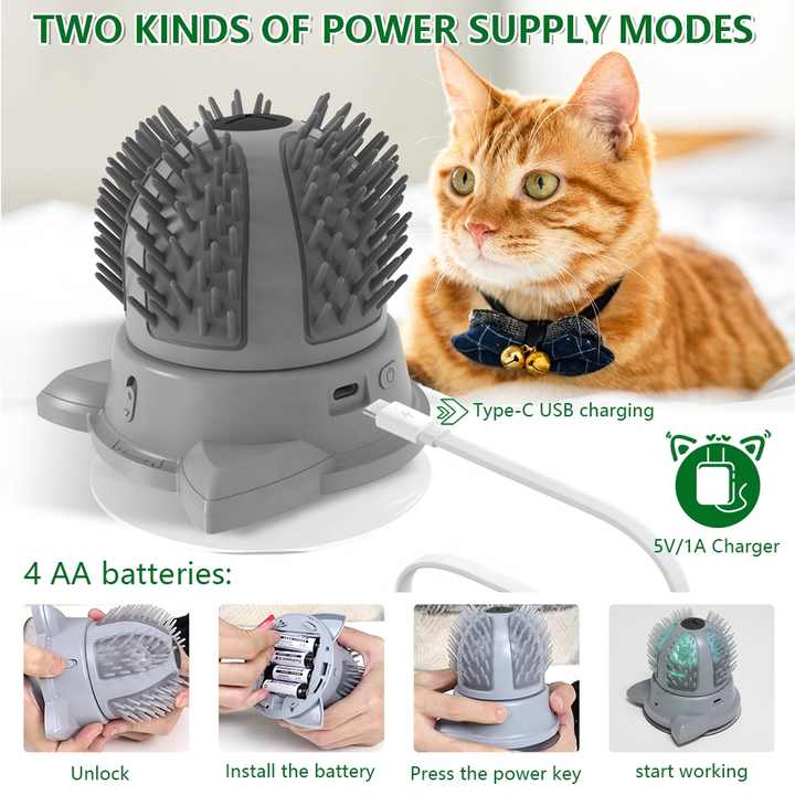 Electric Cat Massager Brush – Catnip & LED Interactive Grooming Toy Pet Care > Toys > Cat Toys Woofy and Whiskers