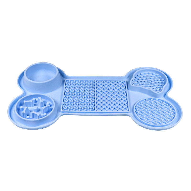 Light Blue Silicone Pet Licking Mat Slow Feeder Pad with Strong Suction and Foldable Design, Heat Resistant -40°C to 240°C, for Dogs and Cats Pet Care > Dog Supplies > Dog Bowls, Feeders & Waterers Woofy and Whiskers
