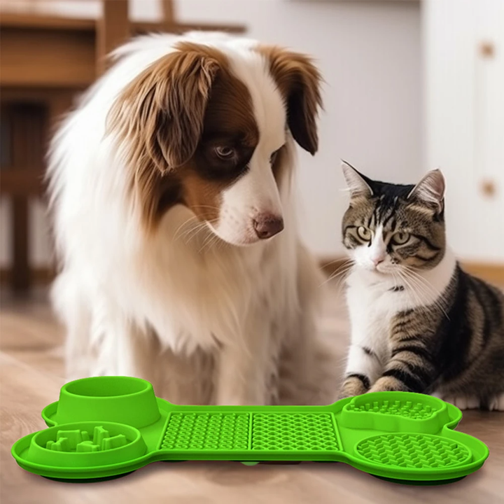Light Blue Silicone Pet Licking Mat Slow Feeder Pad with Strong Suction and Foldable Design, Heat Resistant -40°C to 240°C, for Dogs and Cats Pet Care > Dog Supplies > Dog Bowls, Feeders & Waterers Woofy and Whiskers