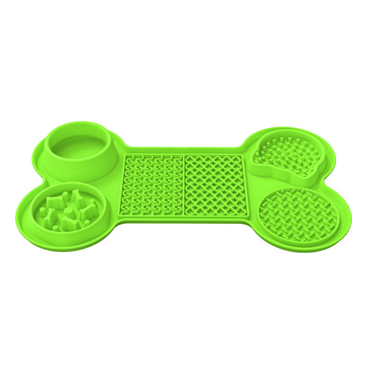 Green Silicone Pet Licking Mat Slow Feeder Pad with Strong Suction and Foldable Design, Heat Resistant -40°C to 240°C, for Dogs and Cats Pet Care > Dog Supplies > Dog Bowls, Feeders & Waterers Woofy and Whiskers