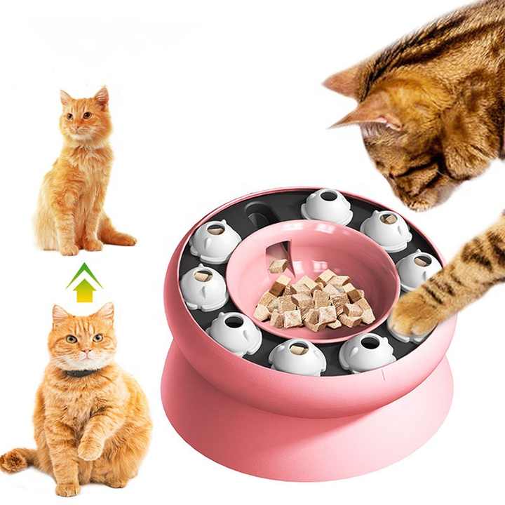 Pink Interactive Slow Feeder Cat Bowl - 15° Tilt Design, Puzzle Feeder for Healthy Eating Pet Care > Cat Supplies > Cat Bowls, Feeders & Waterers Woofy and Whiskers