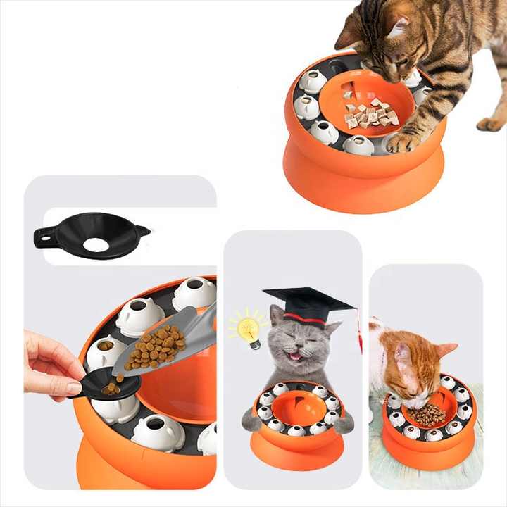 Pink Interactive Slow Feeder Cat Bowl - 15° Tilt Design, Puzzle Feeder for Healthy Eating Pet Care > Cat Supplies > Cat Bowls, Feeders & Waterers Woofy and Whiskers
