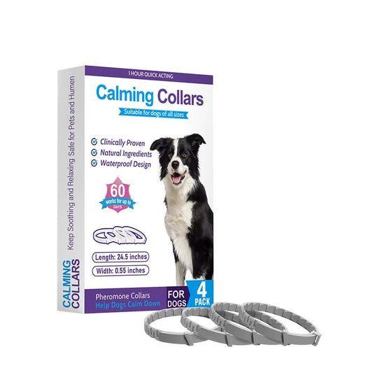 Gray Calming Collars for Dogs - Natural Stress Relief, Adjustable, 4 Pack Pet Care > Dog Supplies > Dog Collars, Leads & Harnesses Woofy and Whiskers