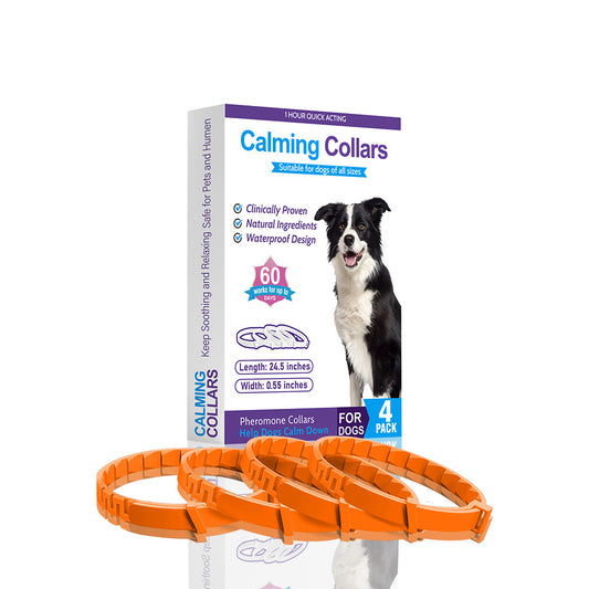 Orange Calming Collars for Dogs - Natural Stress Relief, Adjustable, 4 Pack Pet Care > Dog Supplies > Dog Collars, Leads & Harnesses Woofy and Whiskers