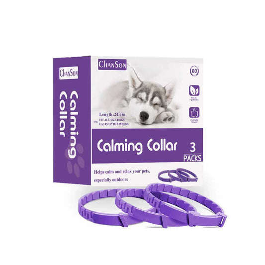 Purple Calming Collars for Dogs - Natural Stress Relief, Adjustable, 3 Pack (2 set/6PCS) Pet Care > Dog Supplies > Dog Collars, Leads & Harnesses Woofy and Whiskers