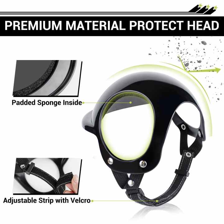Size L Black Pet Safety Helmet - Stylish Protective Headgear for Dogs Pet Care > Dog Supplies > Dog Training Aids Woofy and Whiskers