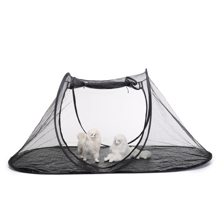 Black Portable Pop-Up Pet Tent - Lightweight Foldable Outdoor Enclosure for Dogs & Cats, Breathable Mesh Travel Kennel Pet Care > Dog Supplies > Dog Carriers & Crates Woofy and Whiskers