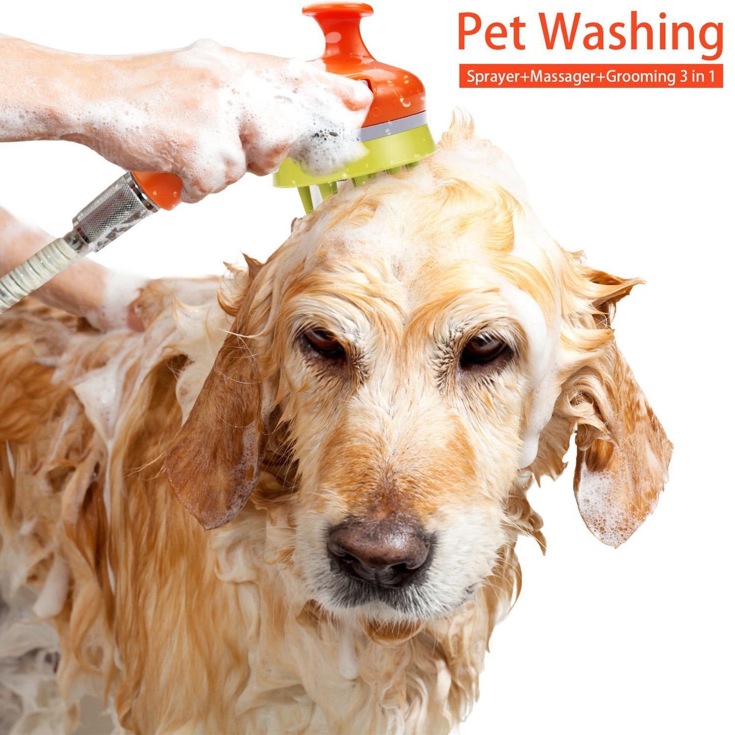 White Ultimate Pet Bathing Showerhead - Dog-Friendly Pressure-Boost Spray with Foamer Pet Care > Cleaning & Maintenance > Pet Cleaning Supplies Generic