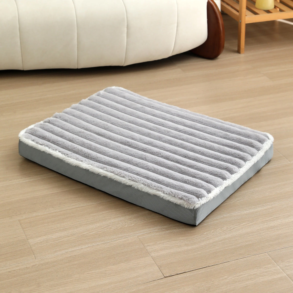 2-Piece Grey Sponge large pet bed - plush dog mat, detachable, washable, anti-slip base(50*40*8cm) Pet Care > Dog Supplies > Dog Kennels Woofy and Whiskers