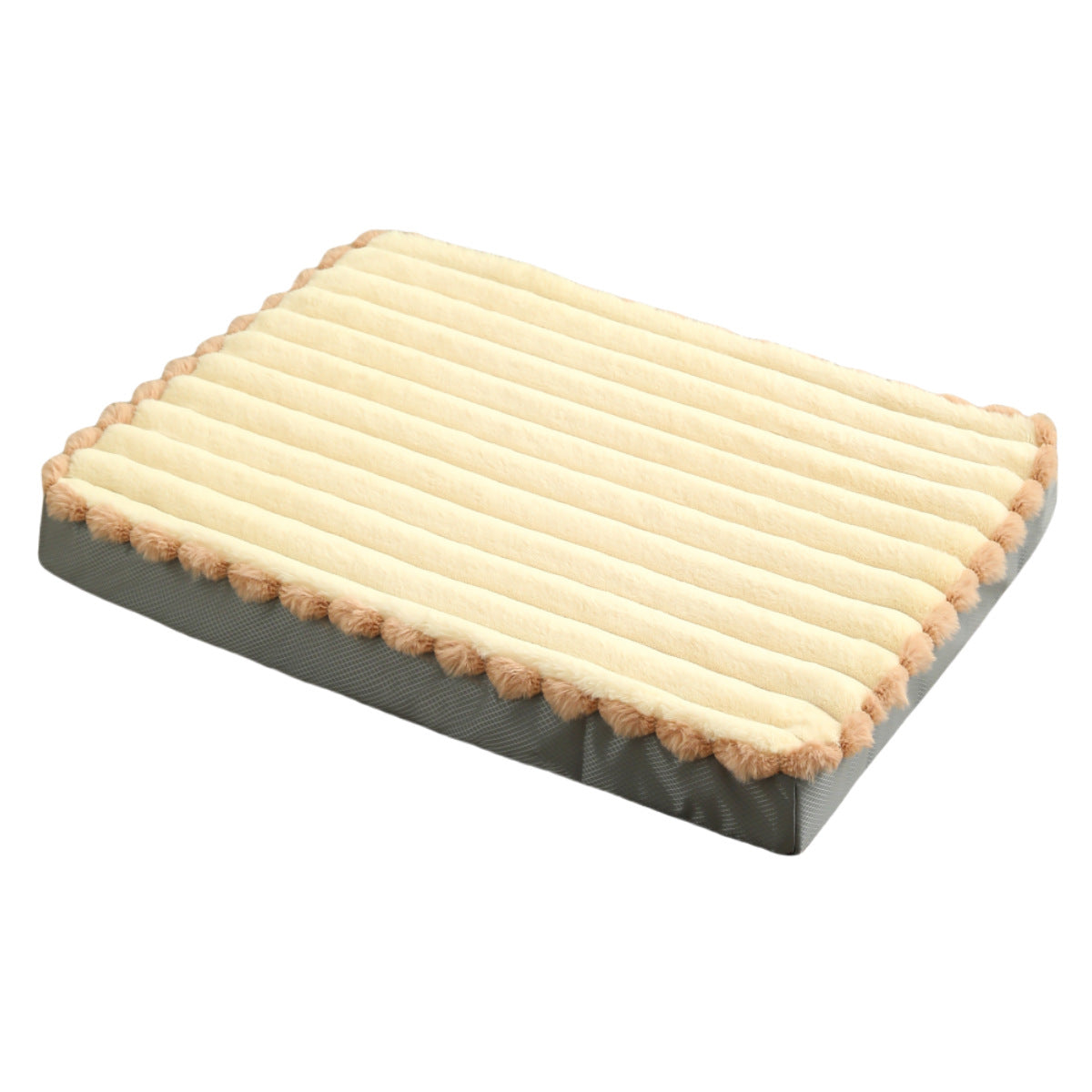 2-Piece Beige Sponge large pet bed - plush dog mat, detachable, washable, anti-slip base(50*40*8cm) Pet Care > Dog Supplies > Dog Kennels Woofy and Whiskers