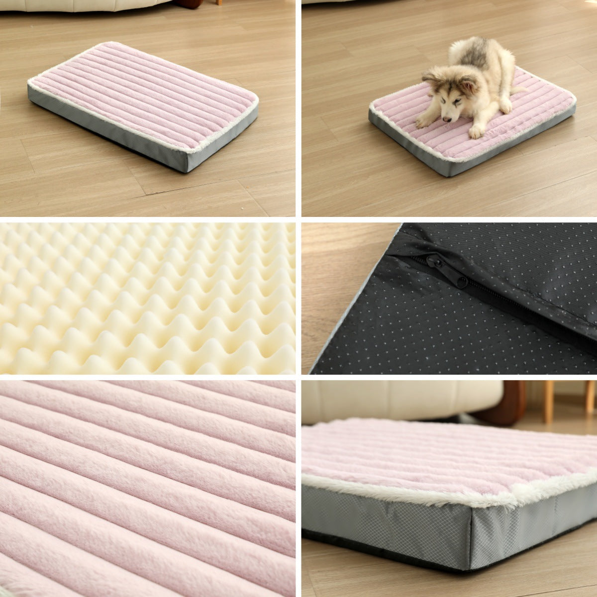2-Piece Purple-pink Sponge large pet bed - plush dog mat, detachable, washable, anti-slip base(50*40*8cm) Pet Care > Dog Supplies > Dog Kennels Woofy and Whiskers