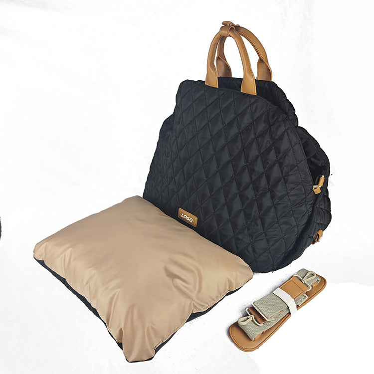 Luxury Quilted 2-in-1 Pet Travel Carrier & Car Booster Seat for Small Dogs(Black) Pet Care > Dog Supplies > Dog Kennels Woofy and Whiskers