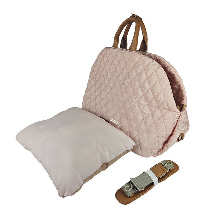 Luxury Quilted 2-in-1 Pet Travel Carrier & Car Booster Seat for Small Dogs(Pink) Pet Care > Dog Supplies > Dog Kennels Woofy and Whiskers