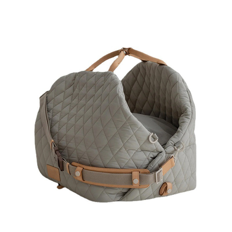Luxury Quilted 2-in-1 Pet Travel Carrier & Car Booster Seat for Small Dogs(Pink) Pet Care > Dog Supplies > Dog Kennels Woofy and Whiskers