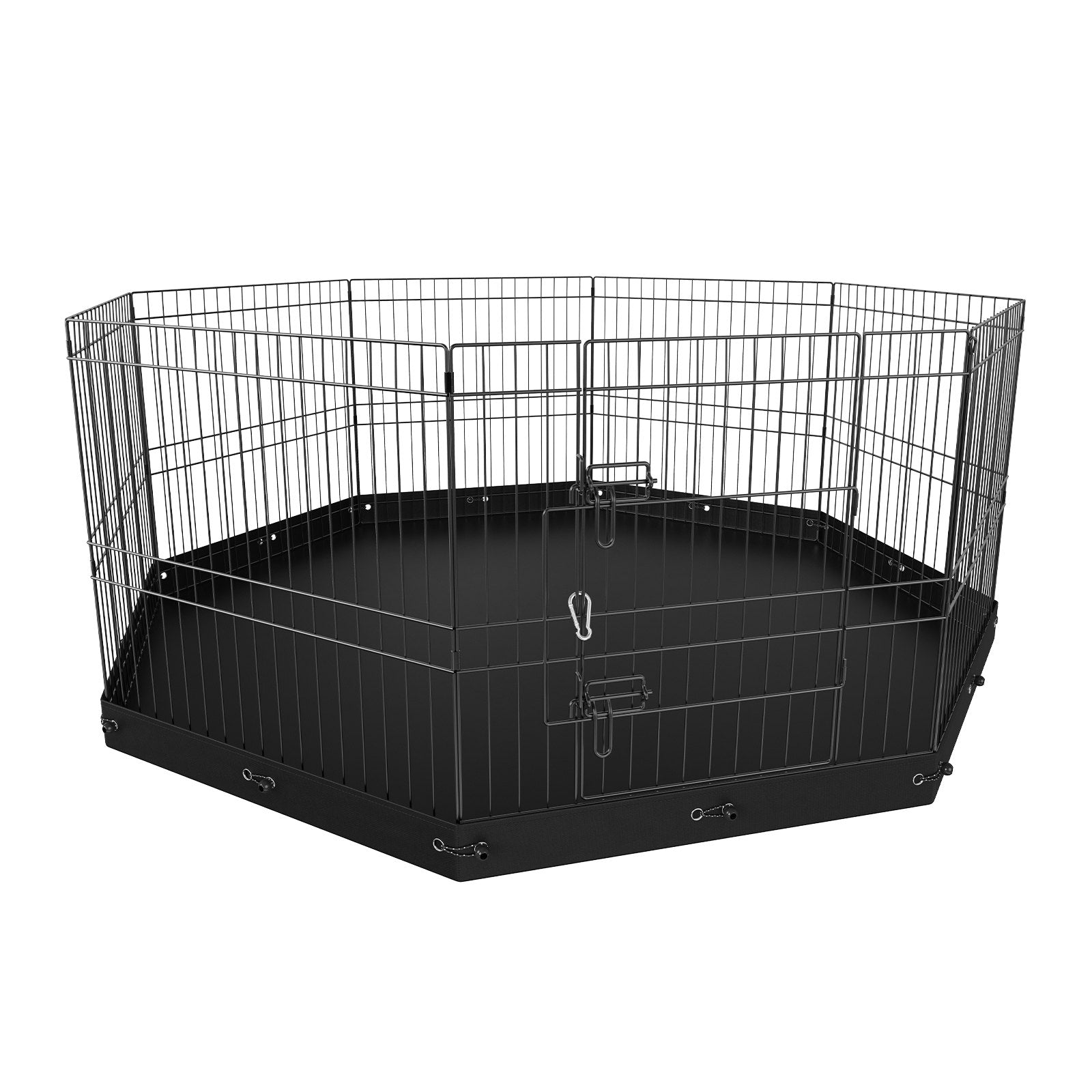 Dog Playpen, 8 Panels Foldable Metal Dog Exercise Pen with Bottom Pad, 24" H Pet Fence Puppy Crate Kennel with Ground Stakes, Indoor Outdoor Dog Pen for Small Medium Pets, for Camping, Yard Pet Care > Dog Supplies > Dog Playpens & Gates Woofy and Whiskers
