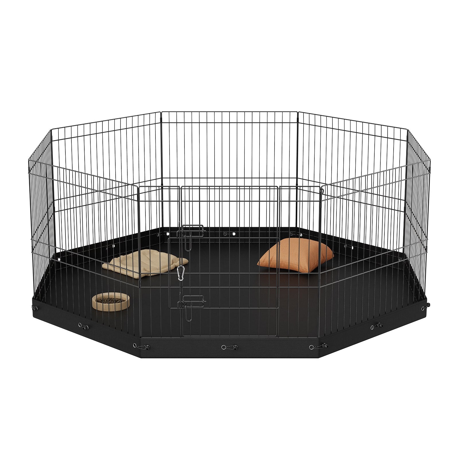 Dog Playpen, 8 Panels Foldable Metal Dog Exercise Pen with Bottom Pad, 24" H Pet Fence Puppy Crate Kennel with Ground Stakes, Indoor Outdoor Dog Pen for Small Medium Pets, for Camping, Yard Pet Care > Dog Supplies > Dog Playpens & Gates Woofy and Whiskers