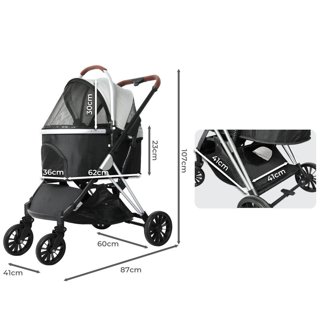 PaWz 4 Wheels Pet Stroller Dog Cat Pram pet stroller PaWz
