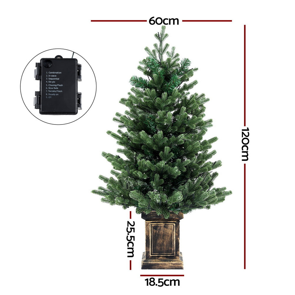Jingle Jollys Christmas Tree 1.2M LED Potted Xmas Tree Party Decor 8 Light Modes Occasions > Christmas > Christmas Trees Woofy and Whiskers