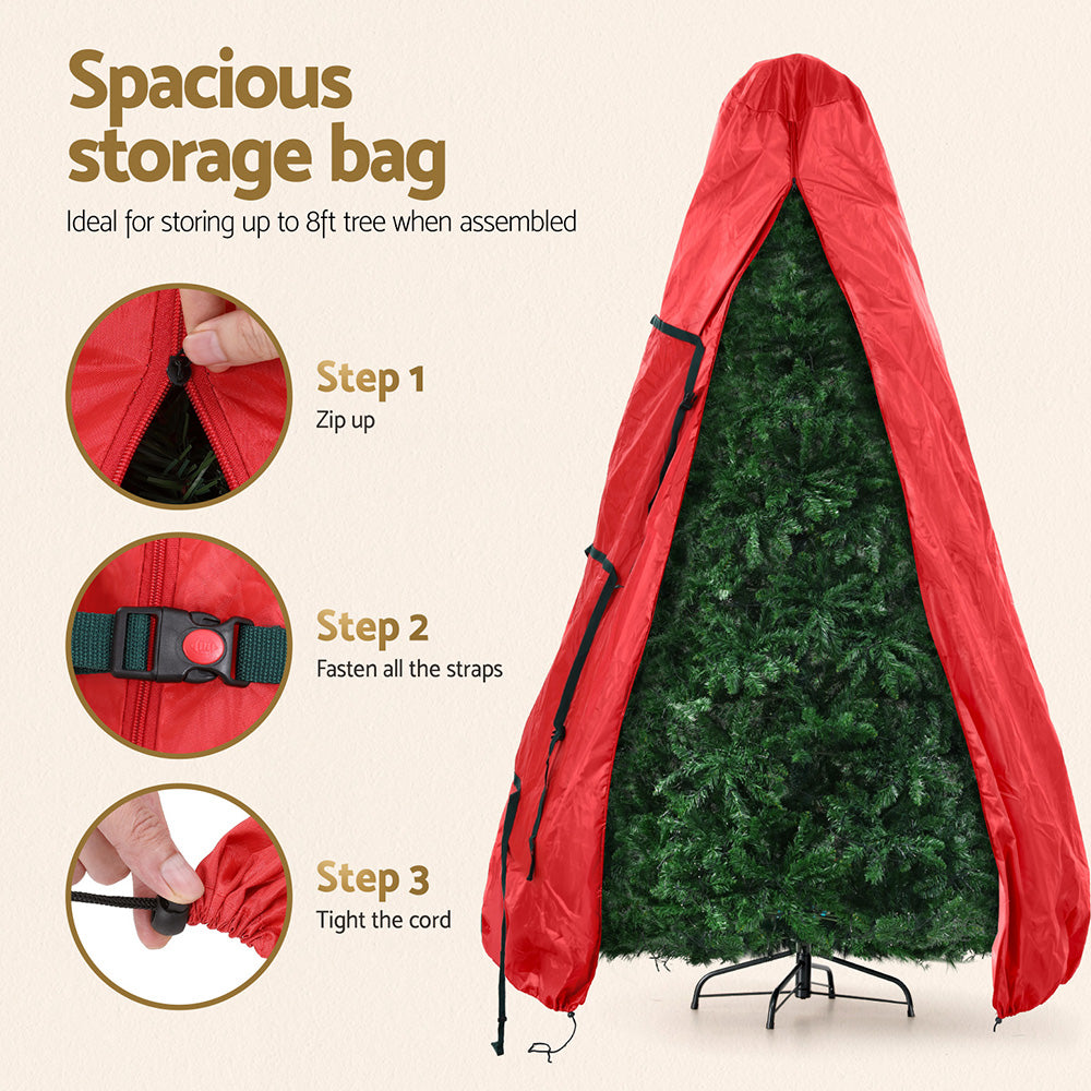 Jingle Jollys Christmas Tree Storage Bag Fits Up to 8ft Tree Xmas Bag Zipper Red Occasions > Christmas > Christmas Decorations Woofy and Whiskers