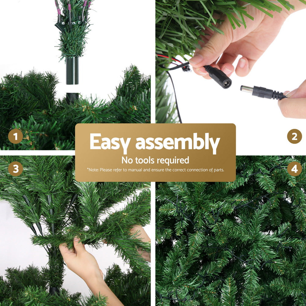 Jingle Jollys Christmas Tree 2.1m Xmas Tree Decoration 8 Light Mode Multi Colour Occasions > Christmas > Christmas Trees Woofy and Whiskers