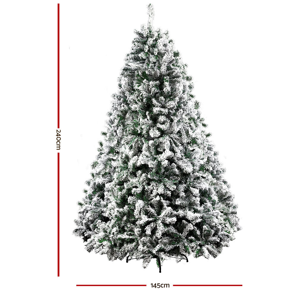 Jingle Jollys Christmas Tree 2.4M Xmas Tree Decorations Snow Flocked 1500 Tips Occasions > Christmas > Christmas Trees Woofy and Whiskers