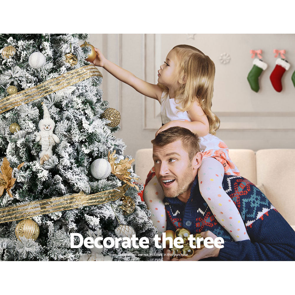 Jingle Jollys Christmas Tree 2.4M Xmas Tree Decorations Snow Flocked 1500 Tips Occasions > Christmas > Christmas Trees Woofy and Whiskers