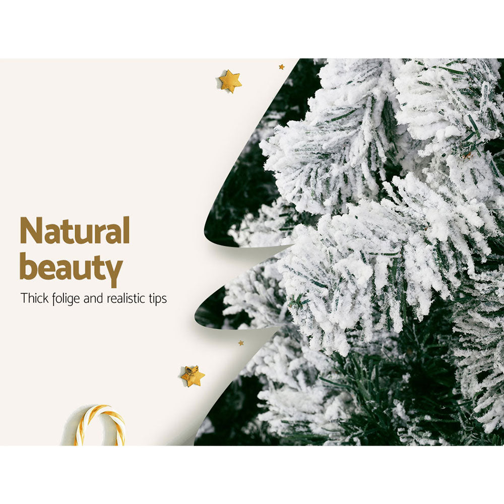 Jingle Jollys Christmas Tree 2.4M Xmas Tree Decorations Snow Flocked 1500 Tips Occasions > Christmas > Christmas Trees Woofy and Whiskers