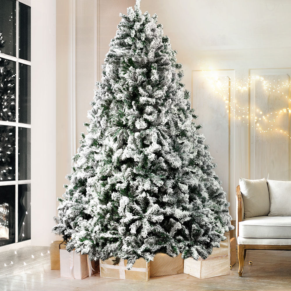 Jingle Jollys Christmas Tree 2.4M Xmas Tree Decorations Snow Flocked 1500 Tips Occasions > Christmas > Christmas Trees Woofy and Whiskers