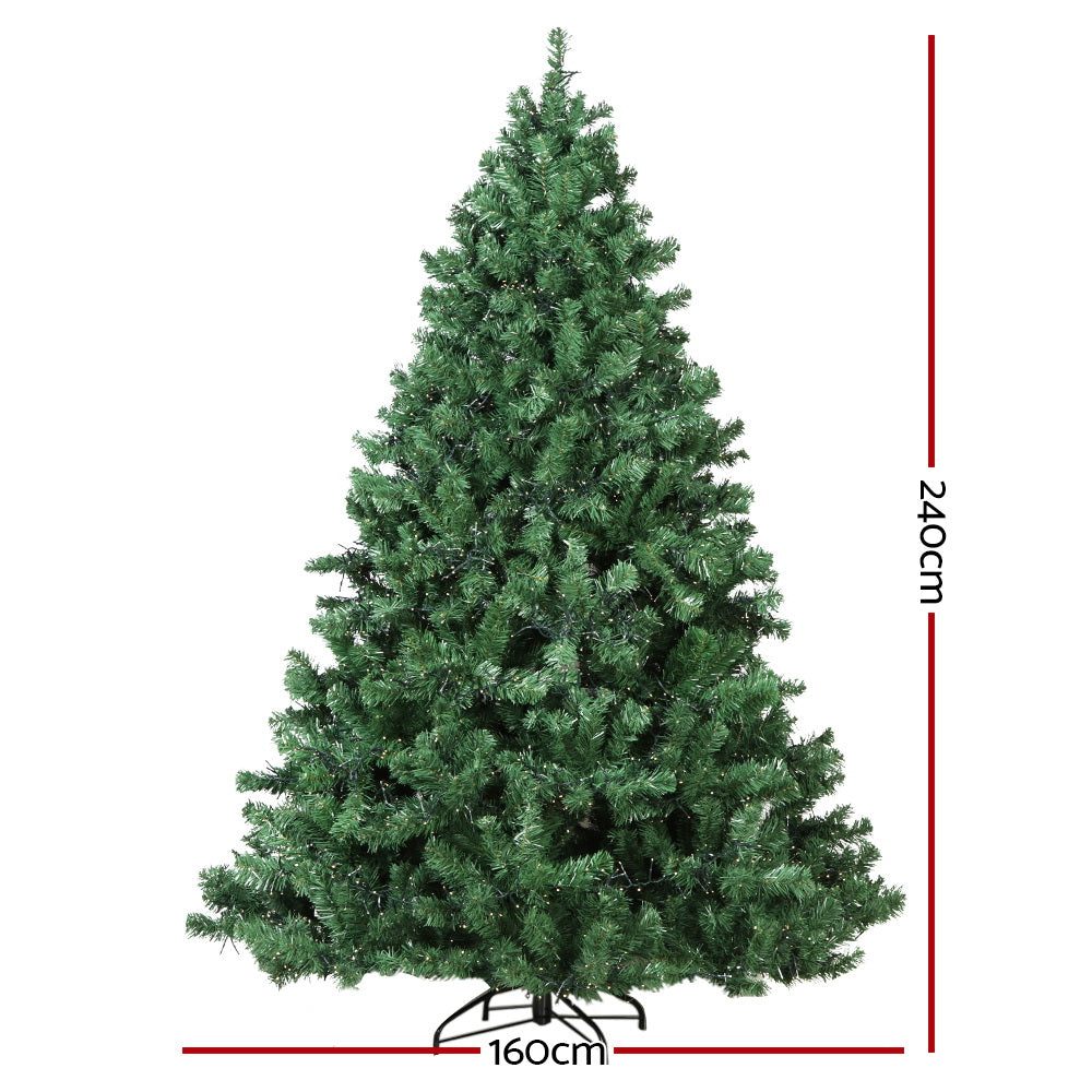 Jingle Jollys Christmas Tree 2.4M Xmas Tree Decorations 3190 LEDs 8 Light Mode Occasions > Christmas > Outdoor Decorations & Lights Jingle Jollys