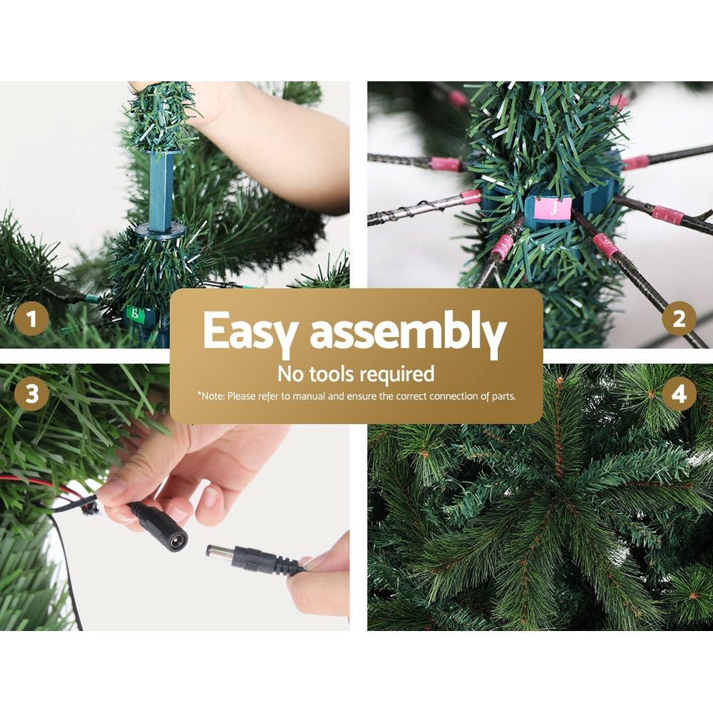 Jingle Jollys Christmas Tree 2.4M Xmas Tree Decorations 3190 LEDs 8 Light Mode Occasions > Christmas > Outdoor Decorations & Lights Jingle Jollys