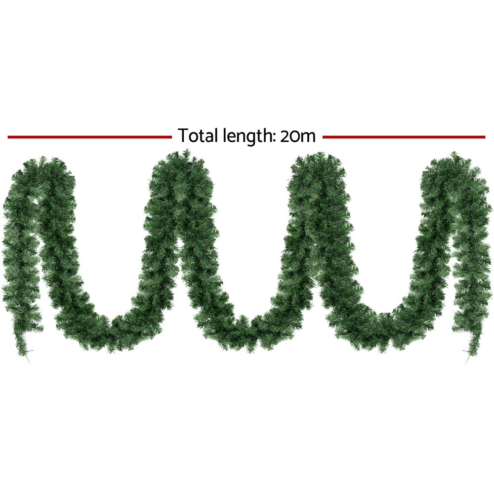Jingle Jollys 20M Christmas Garland LED Lights Party Xmas Decorations 1400 Tips Occasions > Christmas > Christmas Wreaths & Garlands Jingle Jollys