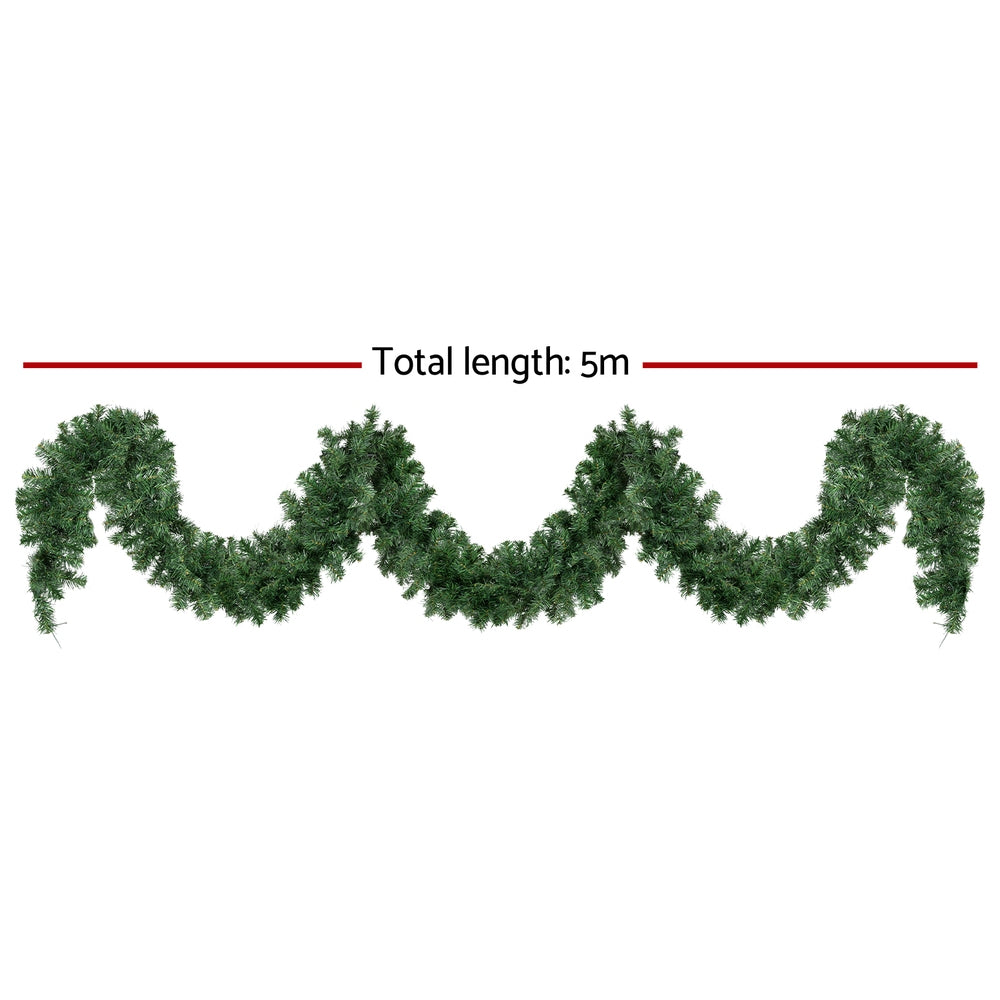 Jingle Jollys 5M Christmas Garland LED Lights Party Xmas Decorations 380 TIPS Occasions > Christmas > Christmas Wreaths & Garlands Jingle Jollys