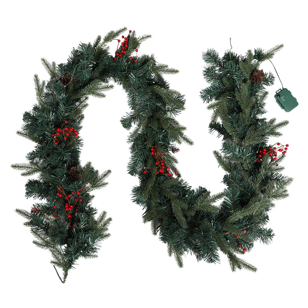 Jingle Jollys 2.4m Christmas Garland with LED Lights Decorations Xmas Party Occasions > Christmas > Outdoor Decorations & Lights Jingle Jollys