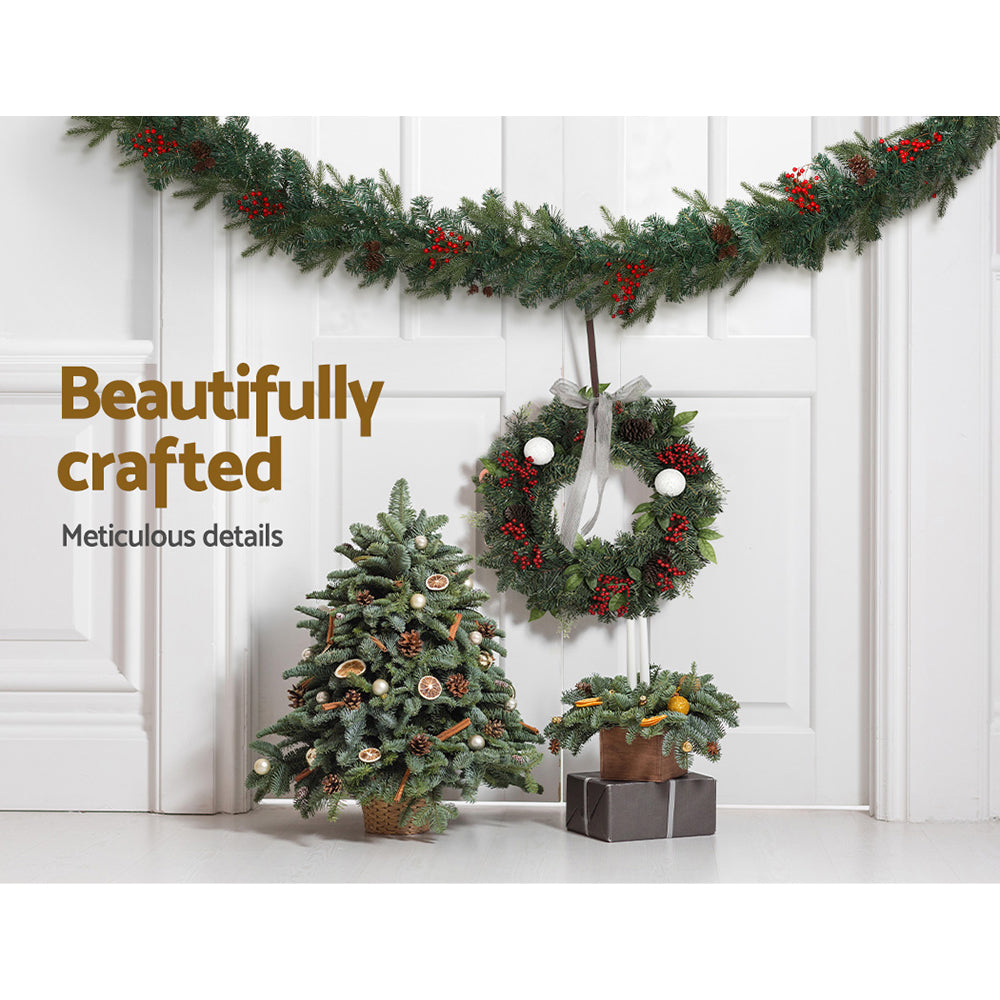 Jingle Jollys 2.4m Christmas Garland with LED Lights Decorations Xmas Party Occasions > Christmas > Outdoor Decorations & Lights Jingle Jollys