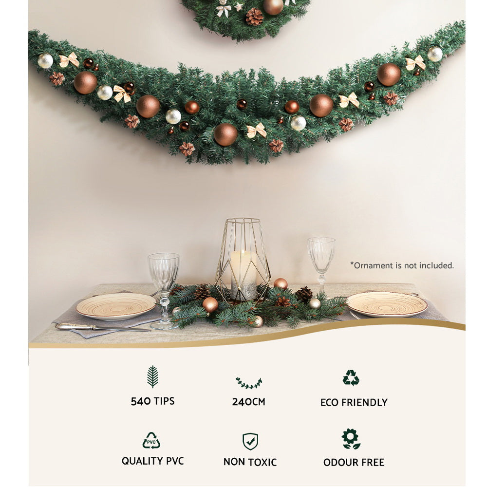 Jingle Jollys 2.4m Christmas Garland Xmas Decorations Green Wedding Party Occasions > Christmas > Christmas Wreaths & Garlands Woofy and Whiskers
