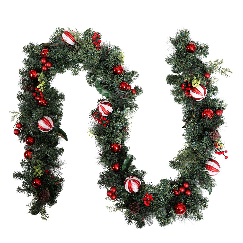 Jingle Jollys 2.7m Christmas Garland with Decorations Xmas Wedding Party Occasions > Christmas > Christmas Wreaths & Garlands Woofy and Whiskers