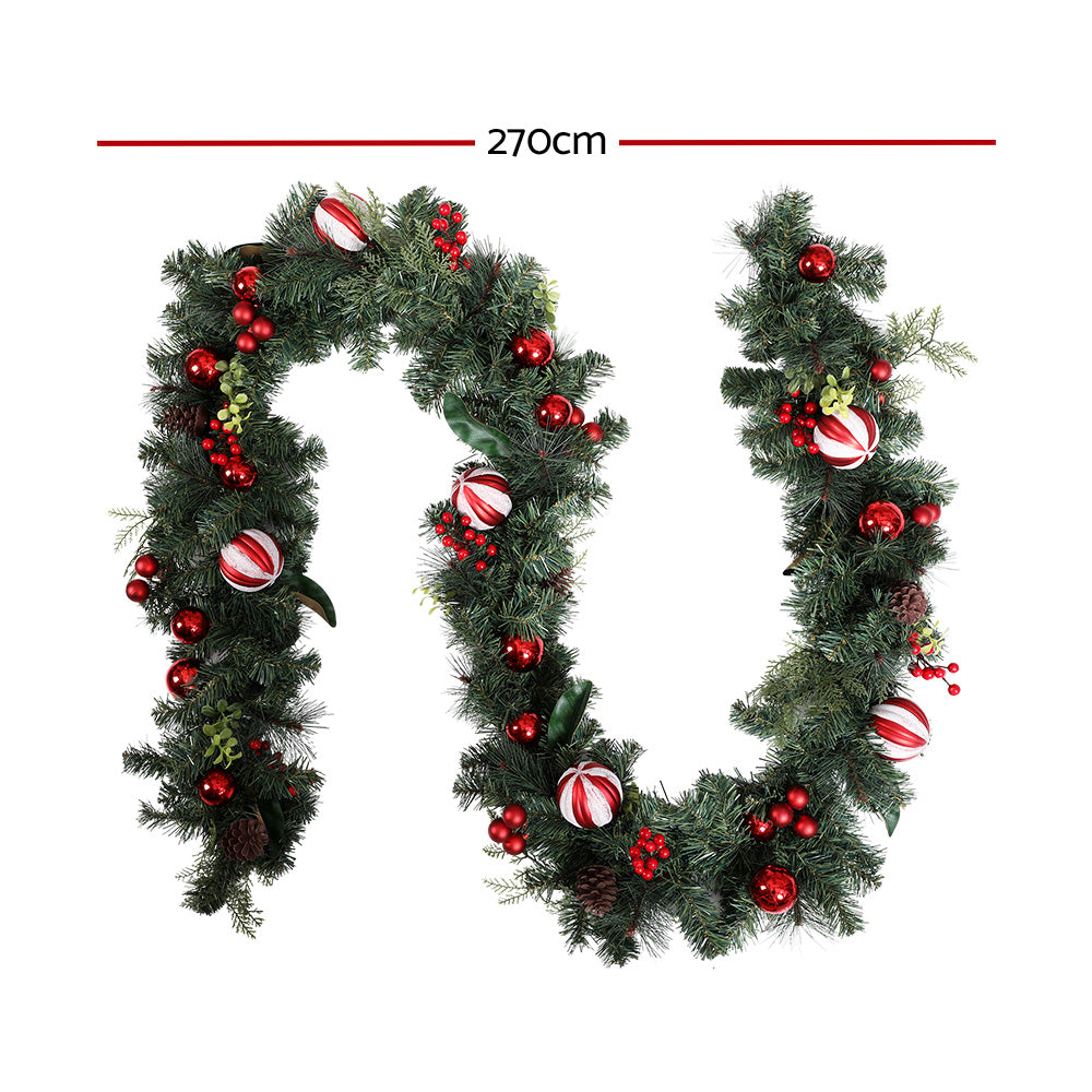 Jingle Jollys 2.7m Christmas Garland with Decorations Xmas Wedding Party Occasions > Christmas > Christmas Wreaths & Garlands Woofy and Whiskers