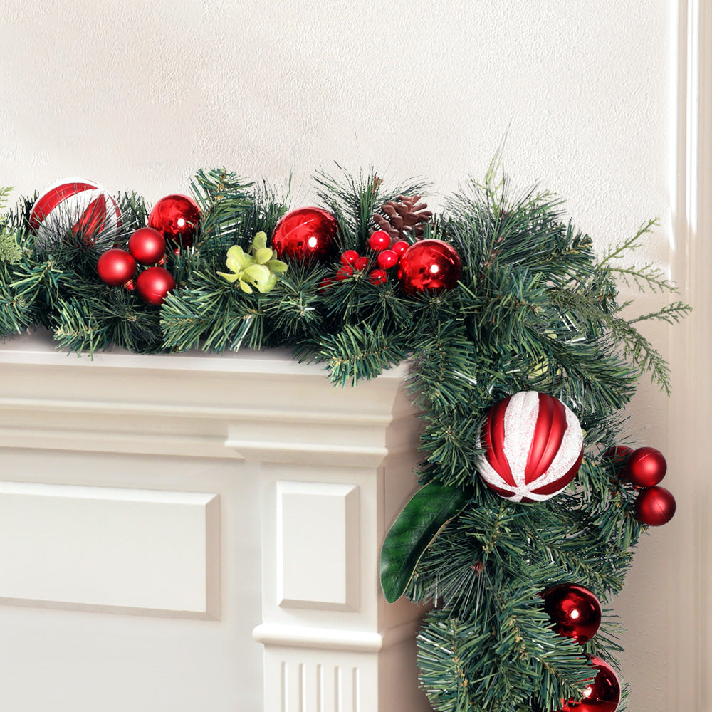 Jingle Jollys 2.7m Christmas Garland with Decorations Xmas Wedding Party Occasions > Christmas > Christmas Wreaths & Garlands Woofy and Whiskers